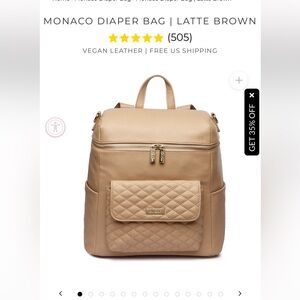 Luli Bebe Monaco diaper bag latte brown